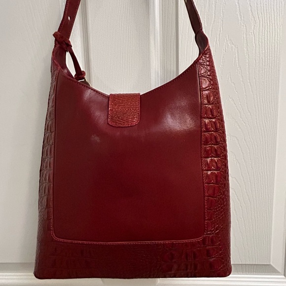 Brahmin Red Croc-Embossed Shoulder Bag - Picture 2 of 7